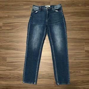KanCan Women's High Waist Straight Leg Jeans - Medium Blue size 29